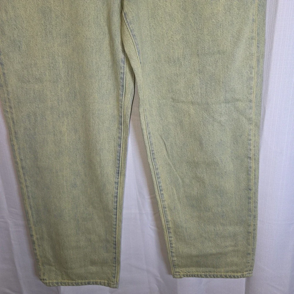 Madewell The Dad Jean Pale Daffodil Acid Wash Straight Leg Jeans Size 30 - Picture 15 of 16